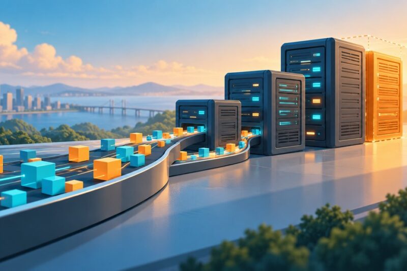 Measured website workloads guide a gradual increase in server capacity.